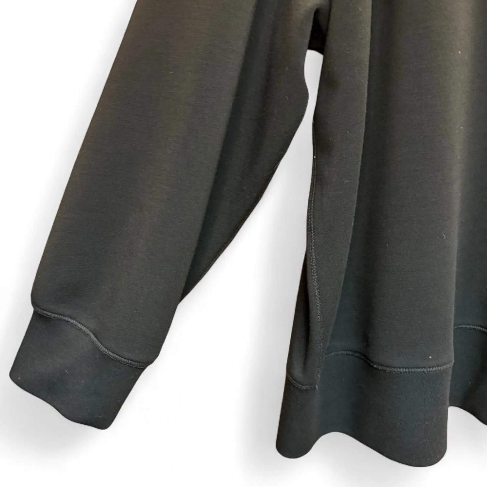 Women's For The Republic Scuba Knit V-Neck Sweatshirt in Black 1X - Image 3