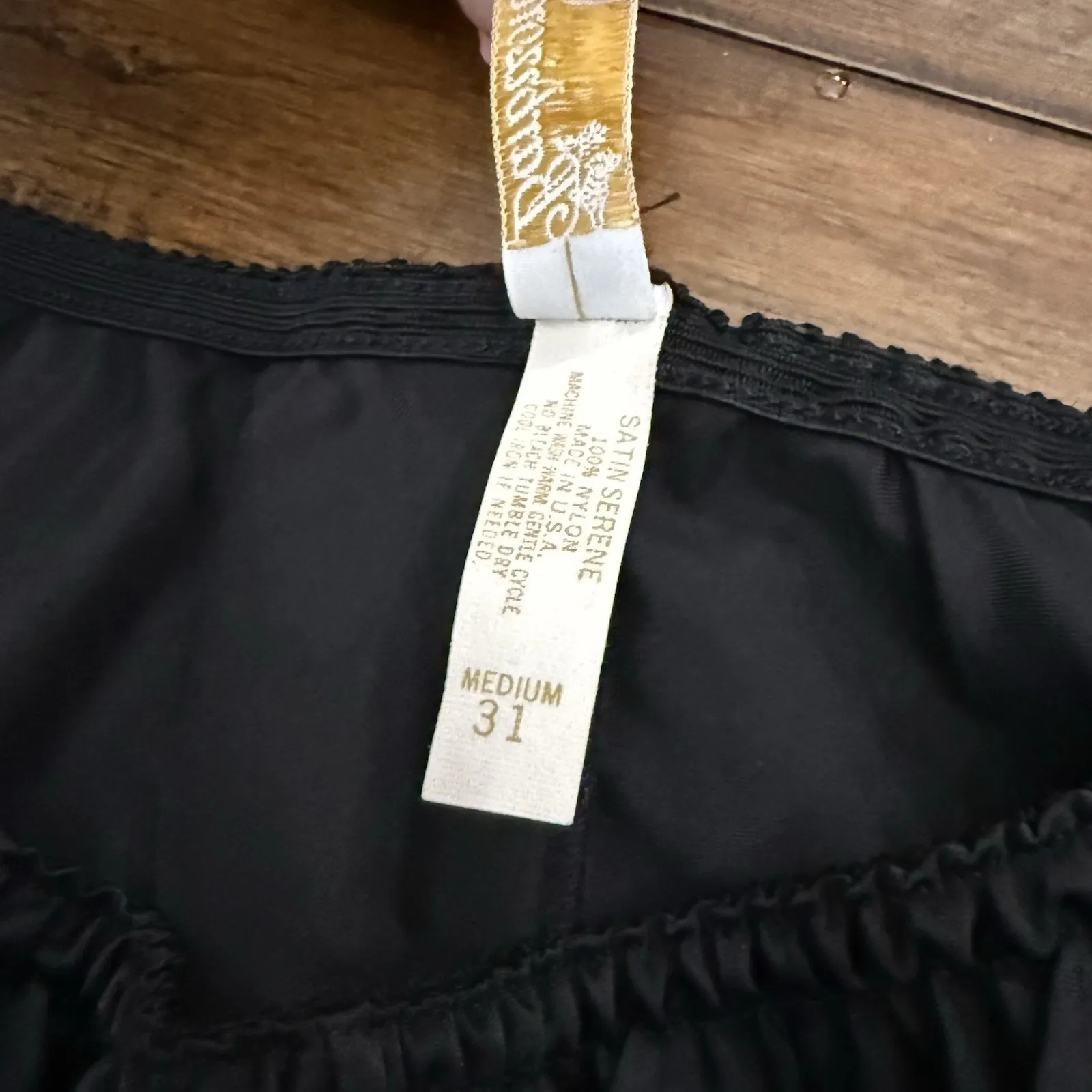 VTG 1960's Barbizon Petti Jo Tafredda Half Slip Sz Sm Black Lace Hem - Image 3