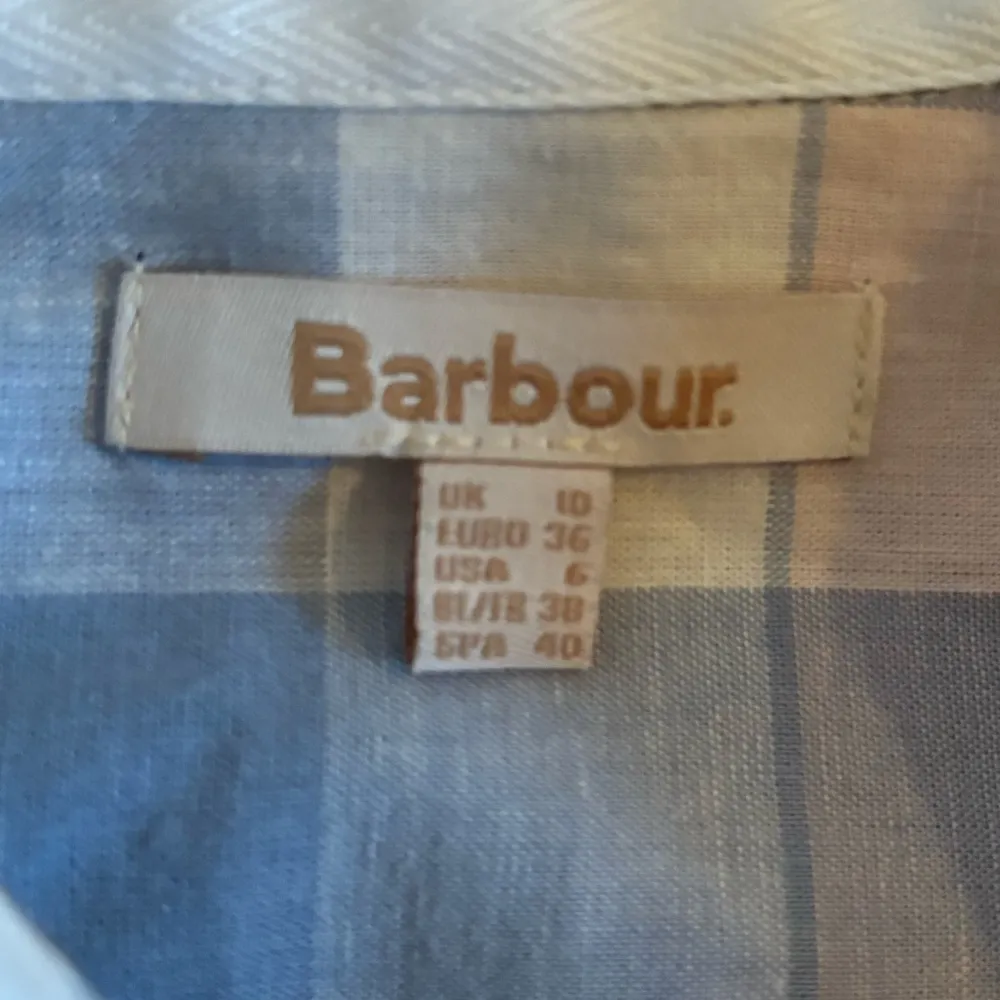 Barbour Summer Millcross Dress Cotton Linen Plaid Midi Size 6 - Image 5