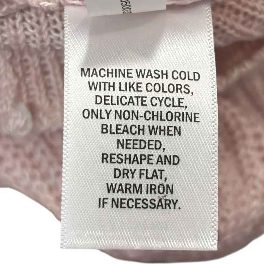 Soft Pink Knit V Neck Sweater Long Sleeve Size XL NWT Womens - Image 7