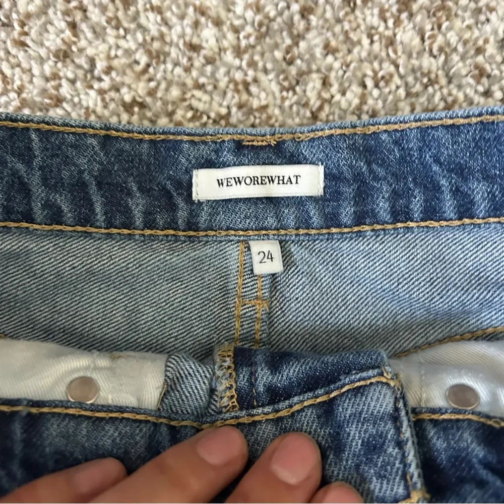 WeWoreWhat Denim Jeans High Rise Straight Distressed Casual Streetwear Revolve - Image 4