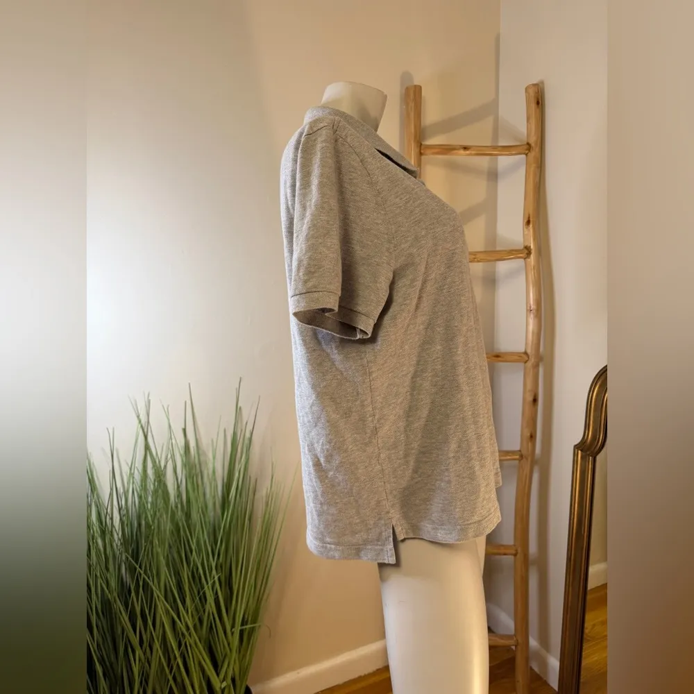 LACOSTE LIVE Gray Polo Shirt Womens Medium - Image 4