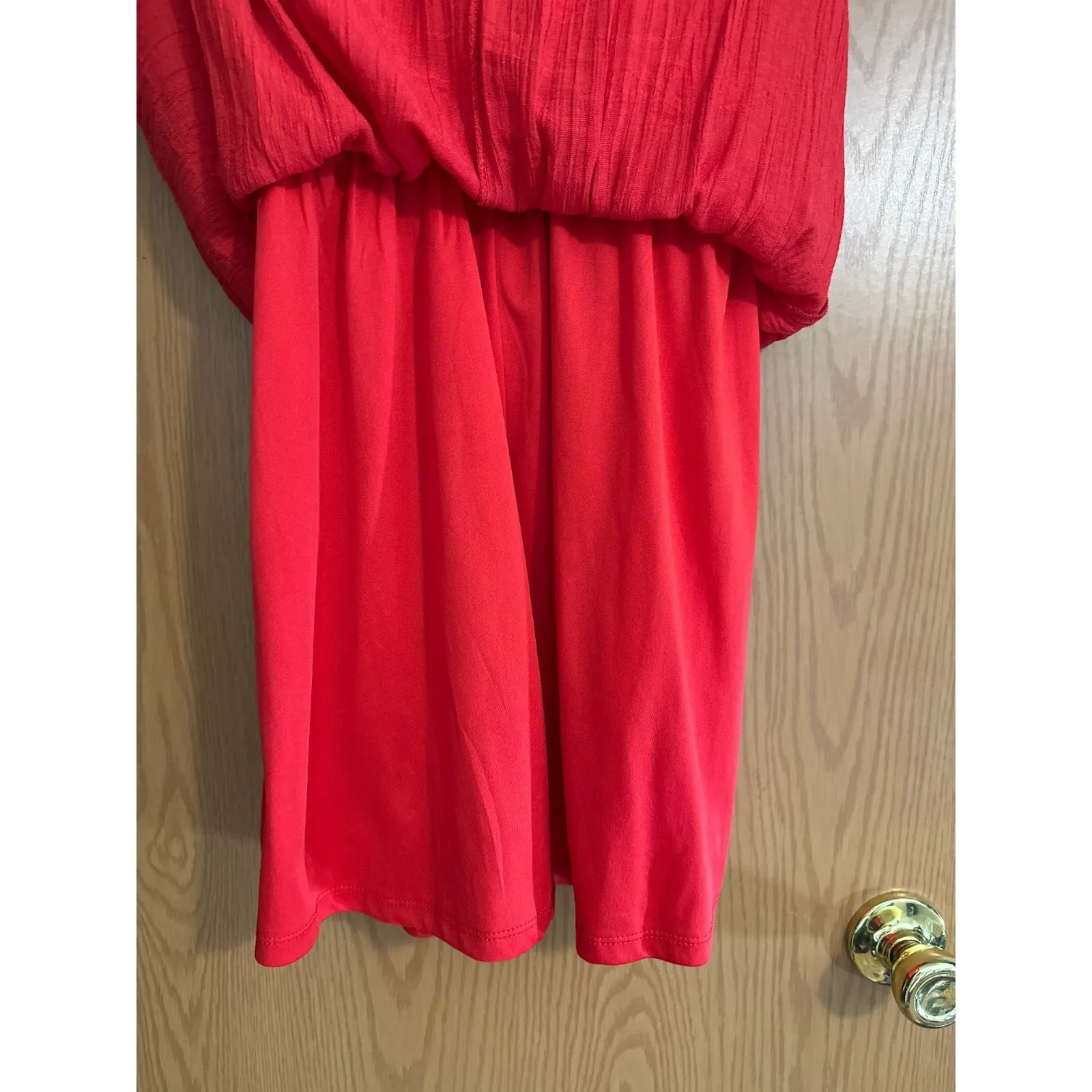 Lily Rose Spaghetti Strap Hi-Low Lined Sundress Red Women's Size Large - Image 4