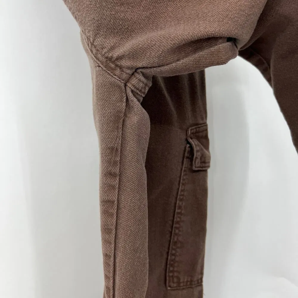 S.O.N.G. Juniors 7 / Regular 28 Brown 90s Boyfriend Cargo Jeans High Rise - Image 8