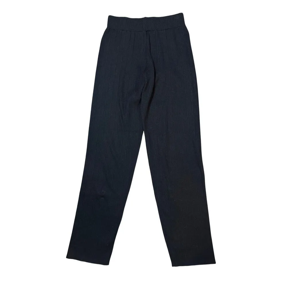 Silk & Salt Black Ribbed Loungewear Pants - Image 2
