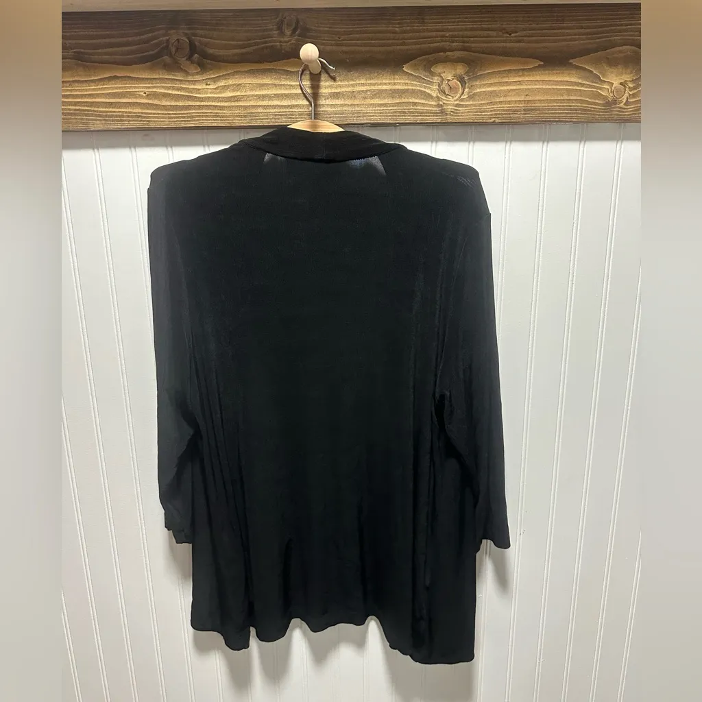 Chico's Black Women's Travelers open front Sweater blazer cardigan sz 3 (xl) - Image 2