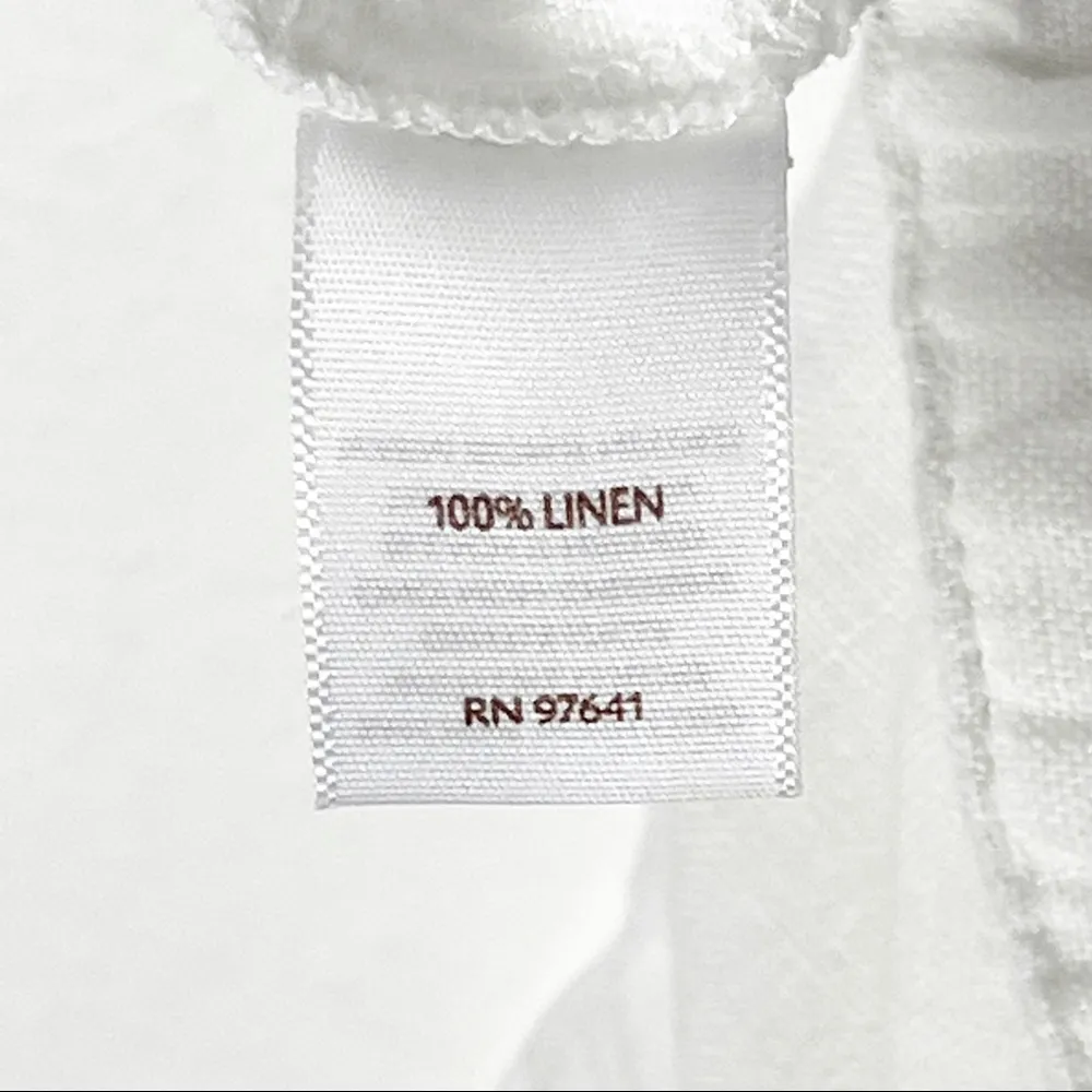 J. JILL Love Linen Sheer White 100% Linen High Rise Shorts, Size 6 - Image 6