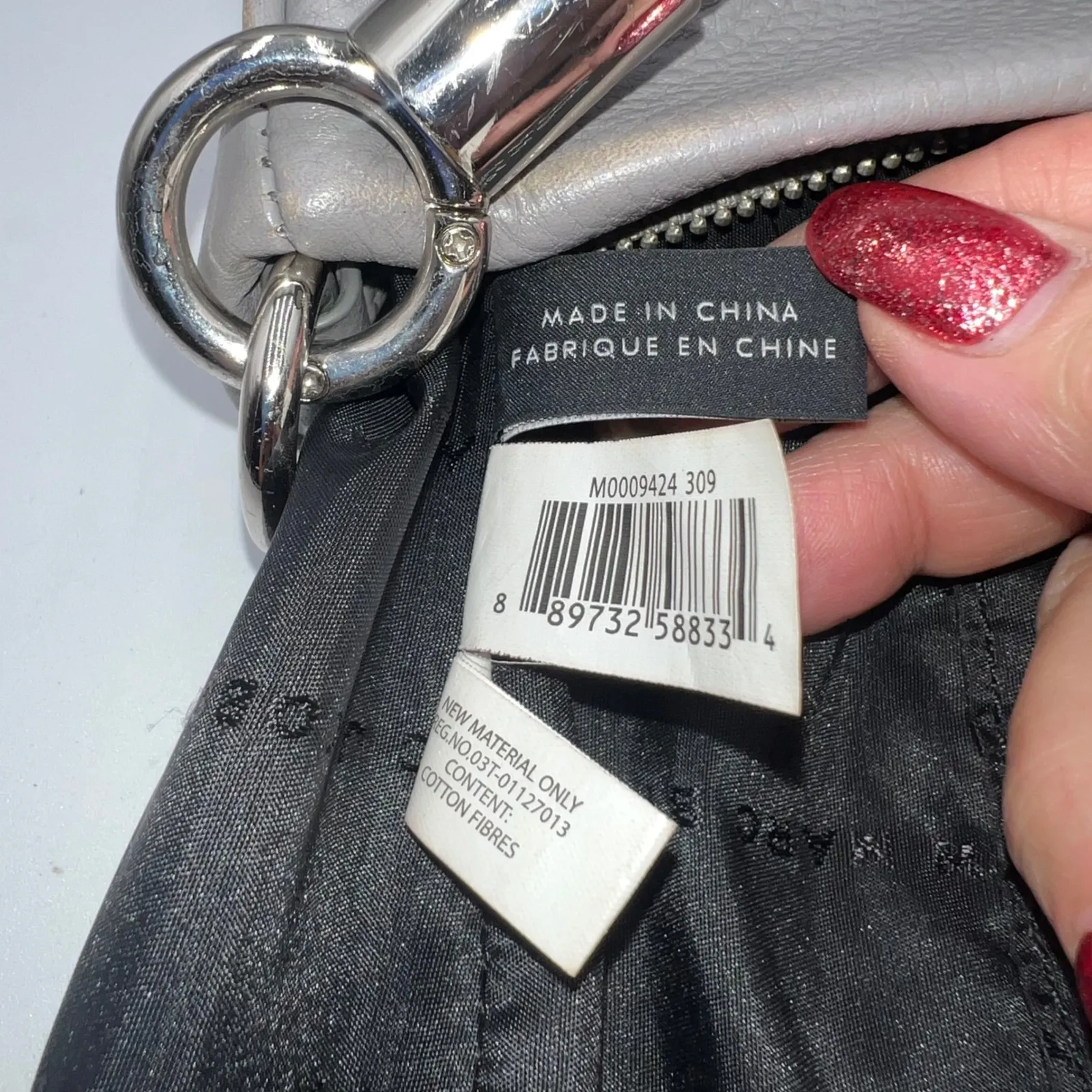 Marc by Marc Jacobs Gray Leather Shoulder Bag Crossbody Hobo Designer Purse - Image 11