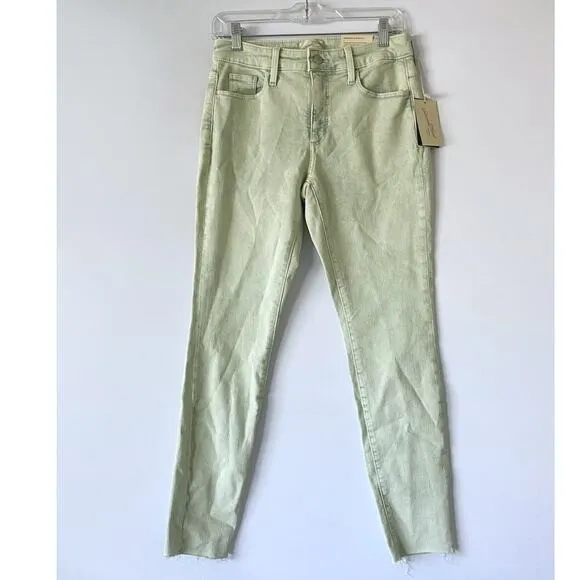 Universal Thread High-Rise Skinny Jeans‎ Mint Green Acid Wash Raw Hem SZ 2X28" - Image 9