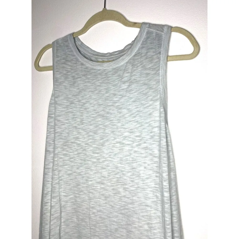 Athleta Light Blue Lightweight Long Crewneck Cotton Blend Tank Sz S - Image 5