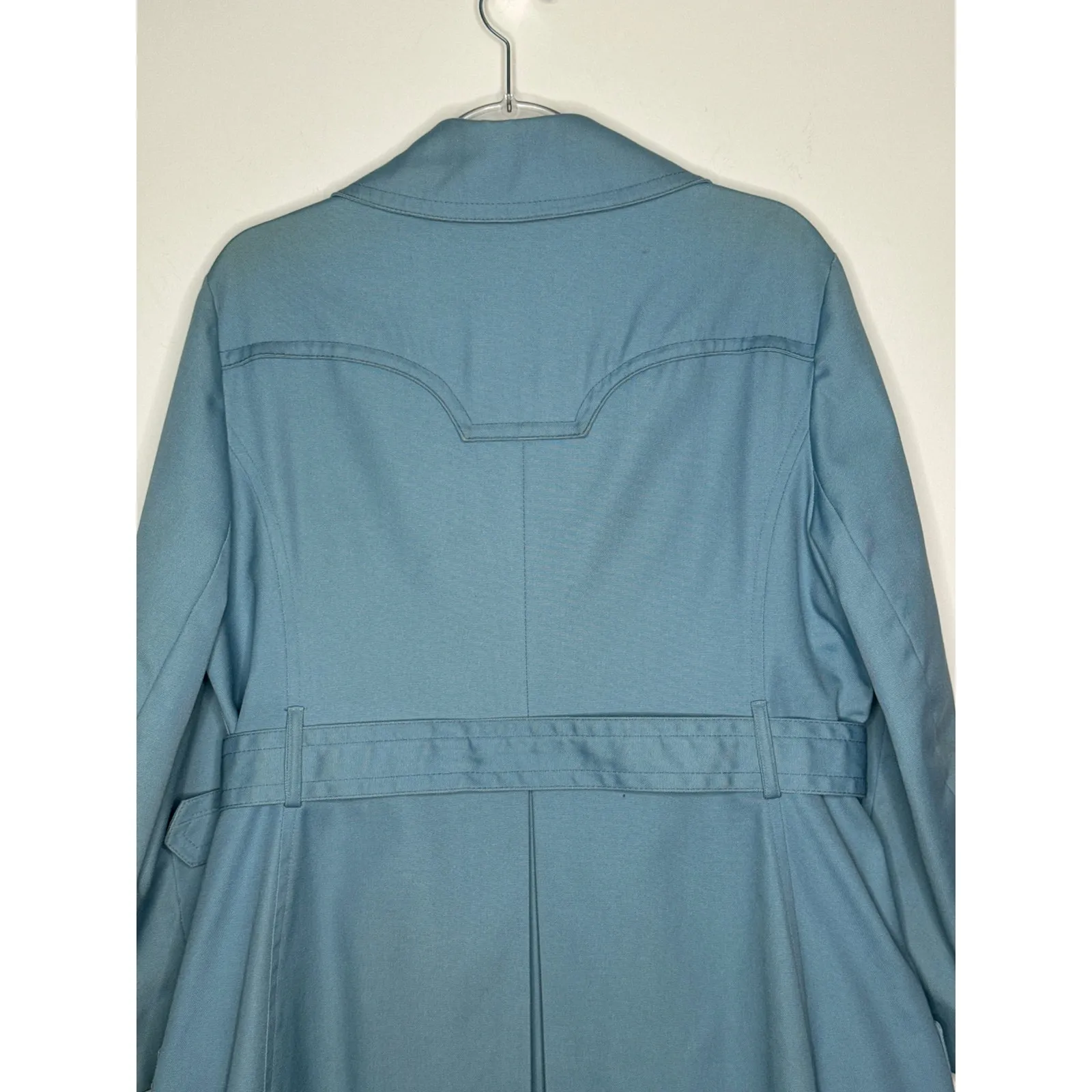 1960s London Fog Blue Belted Rain Coat With Big Pockets fall winter large - Image 7