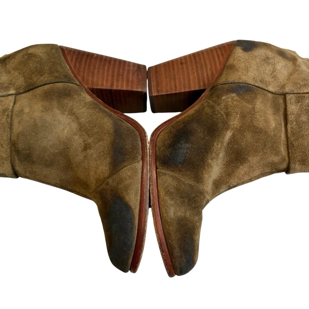 Rag & Bone Classic Newbury Mineral Green Oiled Suede Ankle Boots, Sz EU 37/US 7 - Image 7