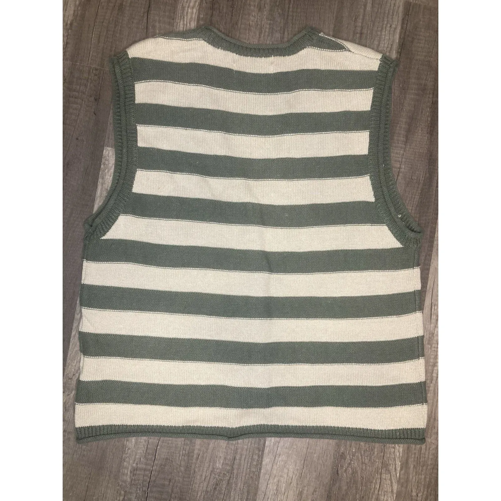 Vtg Northern Isle Sweater Vest Womens XL Floral Hand Embroidered Cottage Teacher Green - Image 6