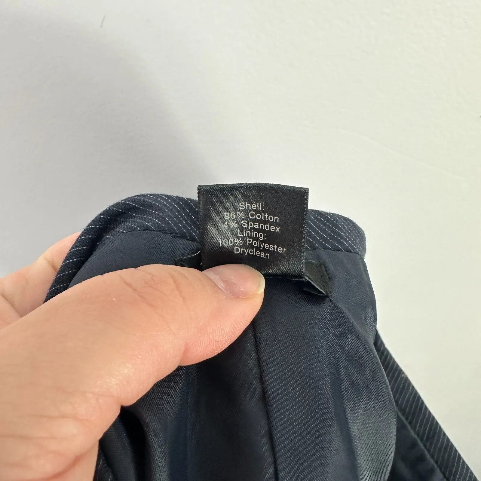 Ann Taylor Pinstripe Pencil Skirt 4P Blue Office Parisian Chic Quiet Luxury - Image 6