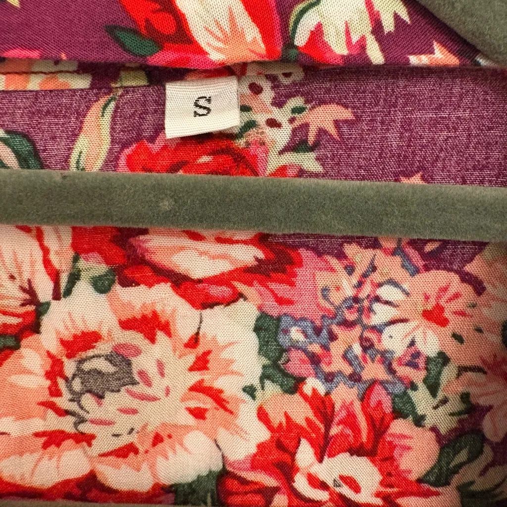 Women’s Floral Purple Kimono - Small - Image 2