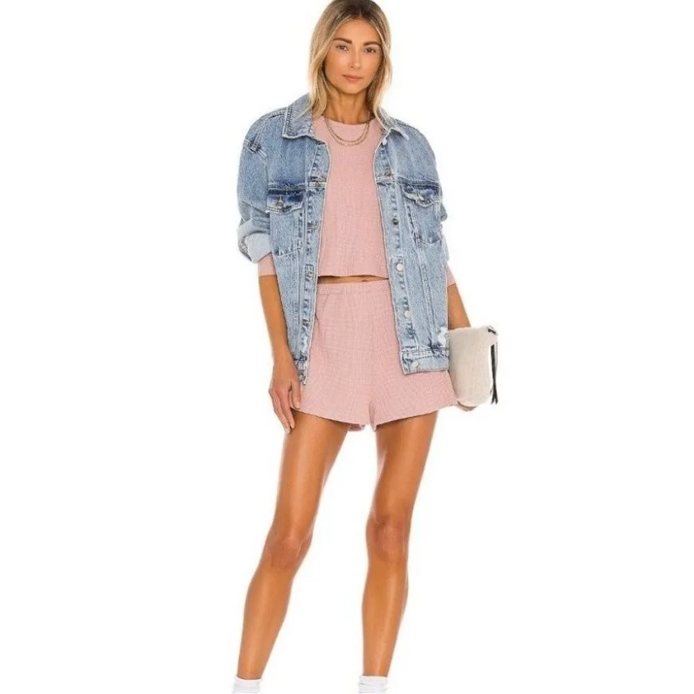 Lovers + Friends Sadie Waffle Knit Top in Rose- Size Small - Image 2