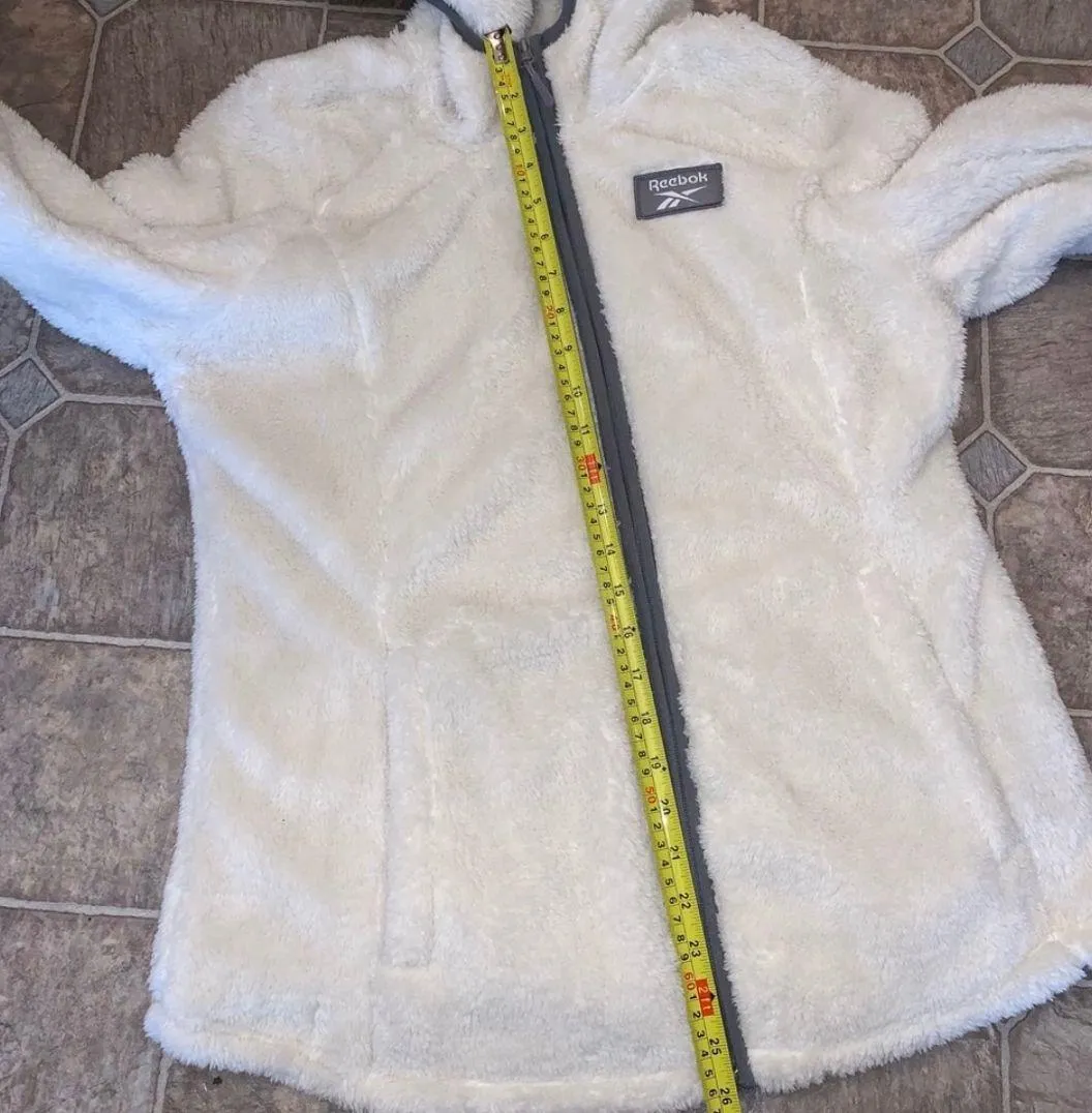 NEW!  Cream Fleece Fuzzy Zip Jacket w/ Hood - Image 8