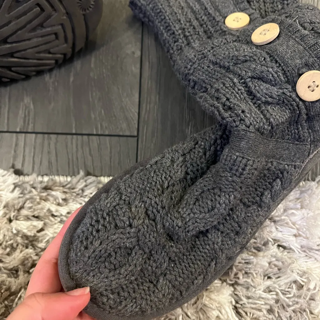 UGG Black Knit Boots with Button Accents - Image 6