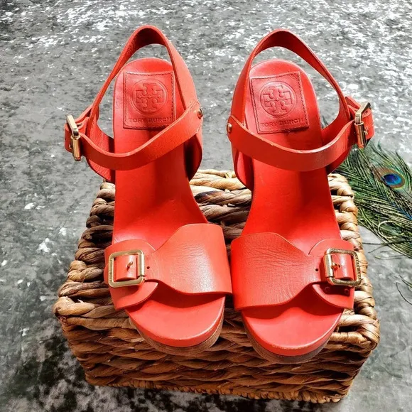 Tory Burch Tatum Nectatine Platform Heels - Image 2