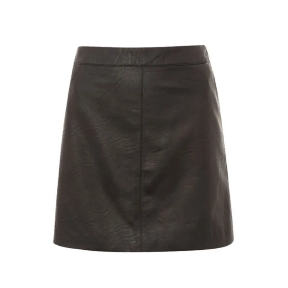 ST JOHN Stretch Napa Leather Stretch Pencil Skirt In Caviar Size 12 - Image 10