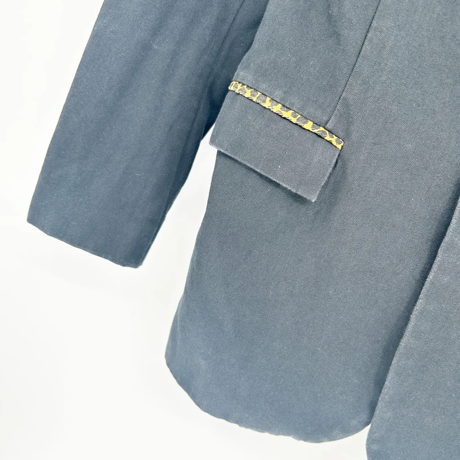 CURRENT/ELLIOTT Womens Leopard Trim Cotton Wool Blend Tailored Calla Blazer - Image 5