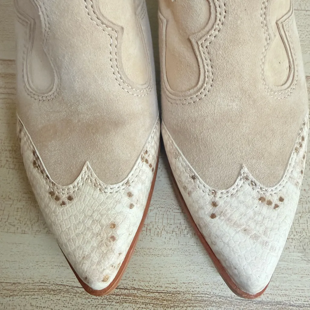 Dolce Vita Western Mule Heels White Size 11 - Image 3
