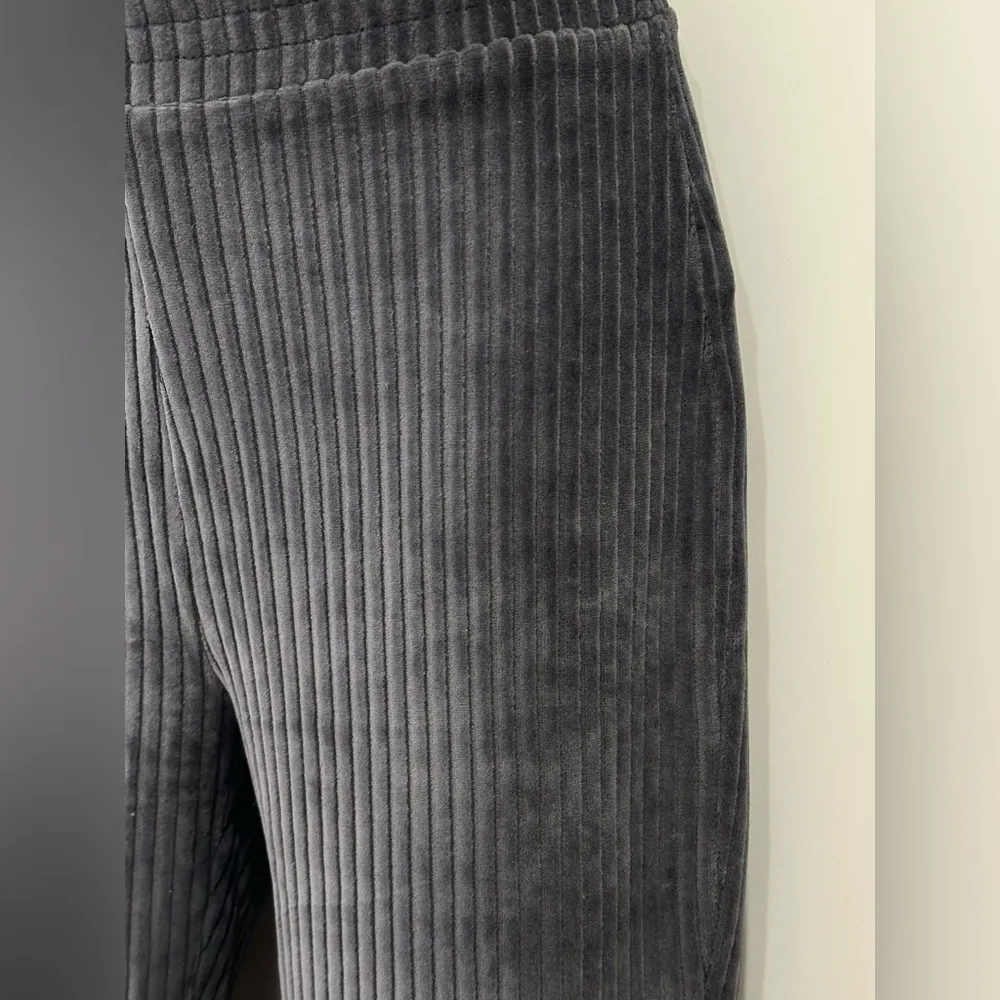 Aerie Groove On Flared Pants Velvet Ribbed High Rise Gray Small New Lounge Boho - Image 6