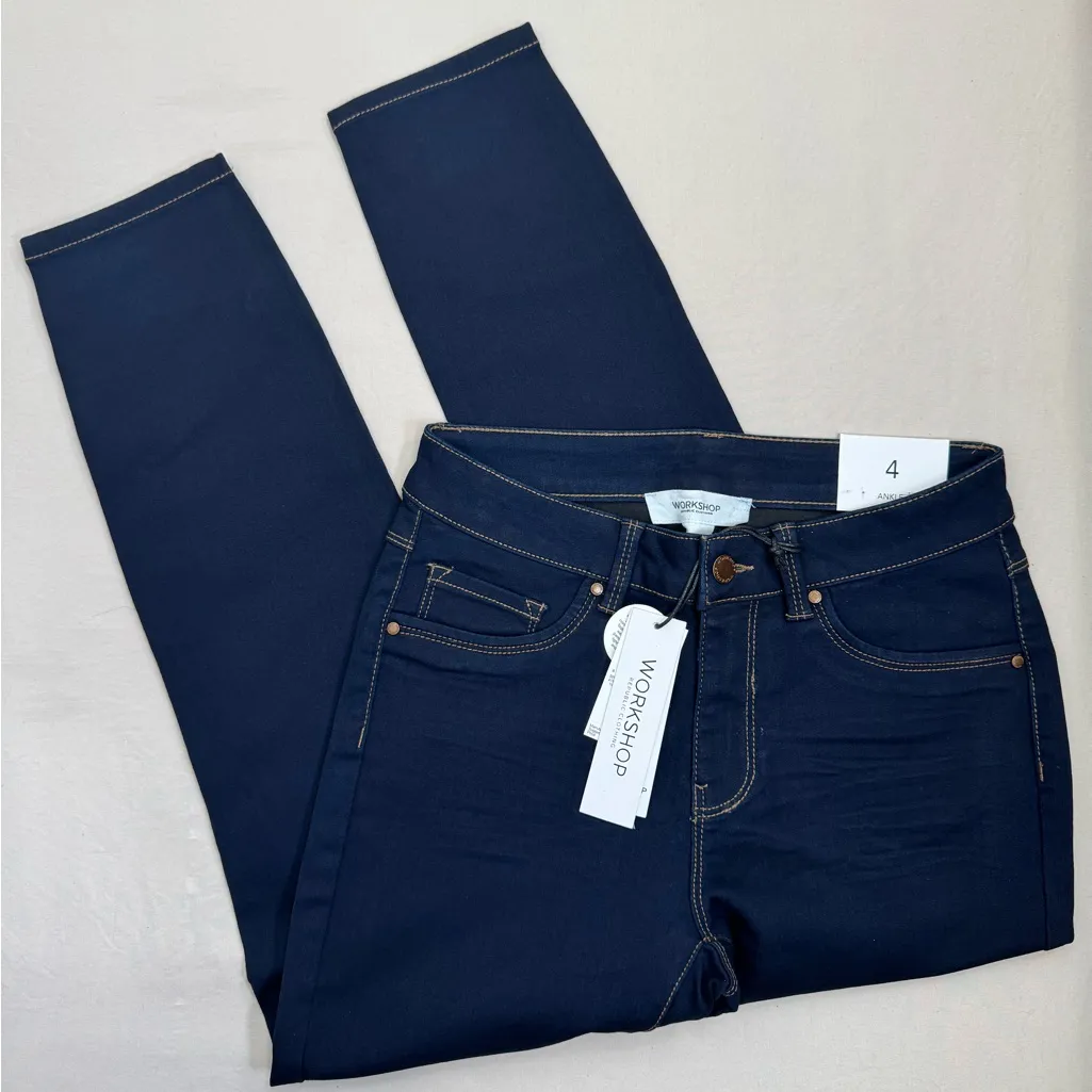 WORKSHOP Republic Womens Size 4 Darkwash Skinny Jeans Ankle Stretch Modern - Image 9