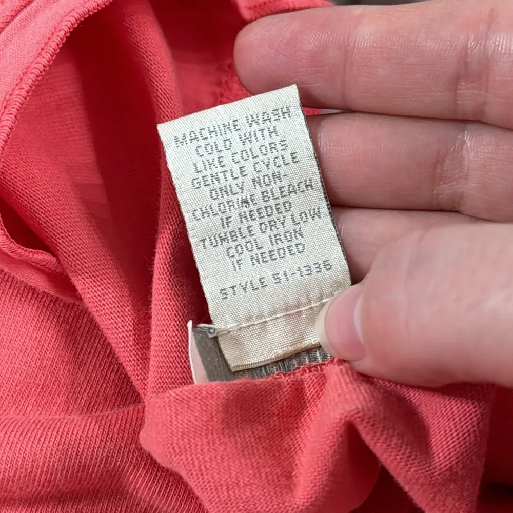 J Jill Salmon Pink Cotton Long Sleeve Tipped Tee size S - Image 9