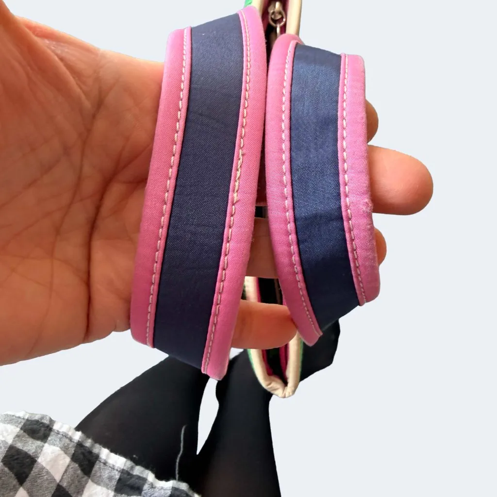 The Sak Gina Small Canvas Tote Kelly Green Pink Navy Colorblock Preppy - Image 3