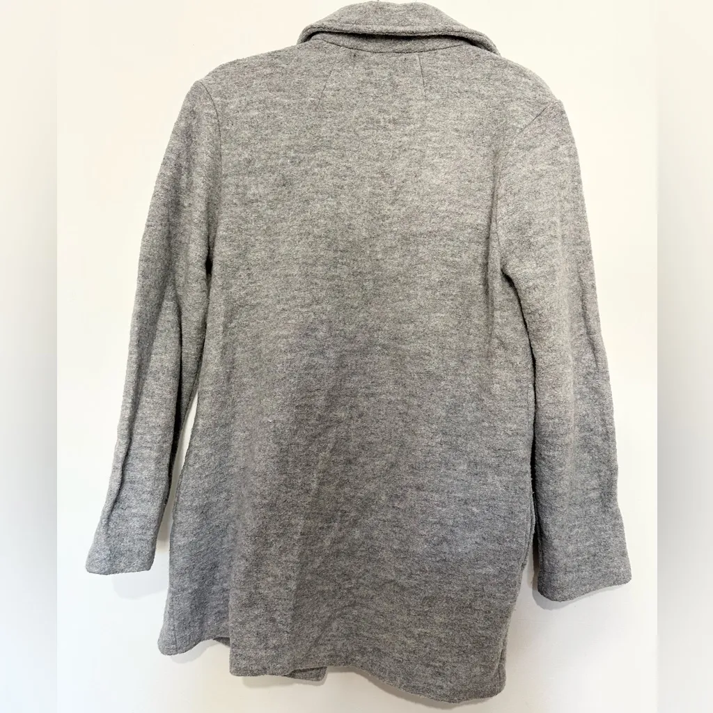 Rachel Zoe long cardigan boiled wool gray duster size large winter fall - Image 4