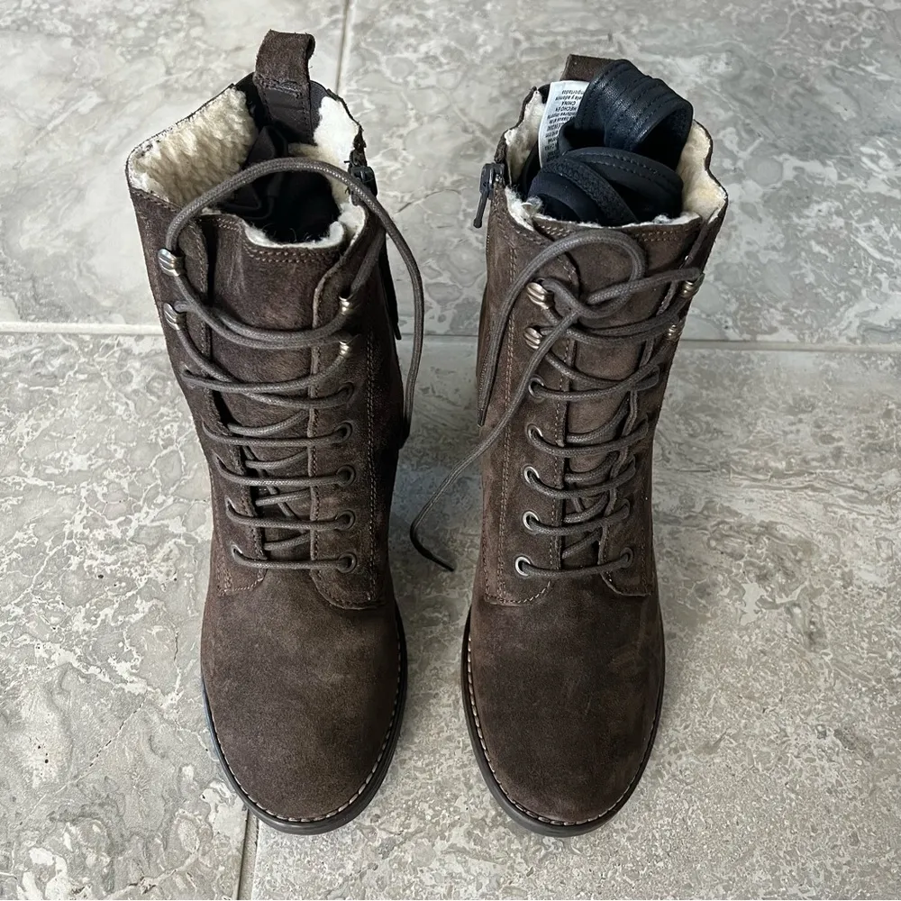 NEW Clarks Thornby Lace Dark Brown Suede Boots, Size UK 8D, US 10.5M Retail £120 - Image 5