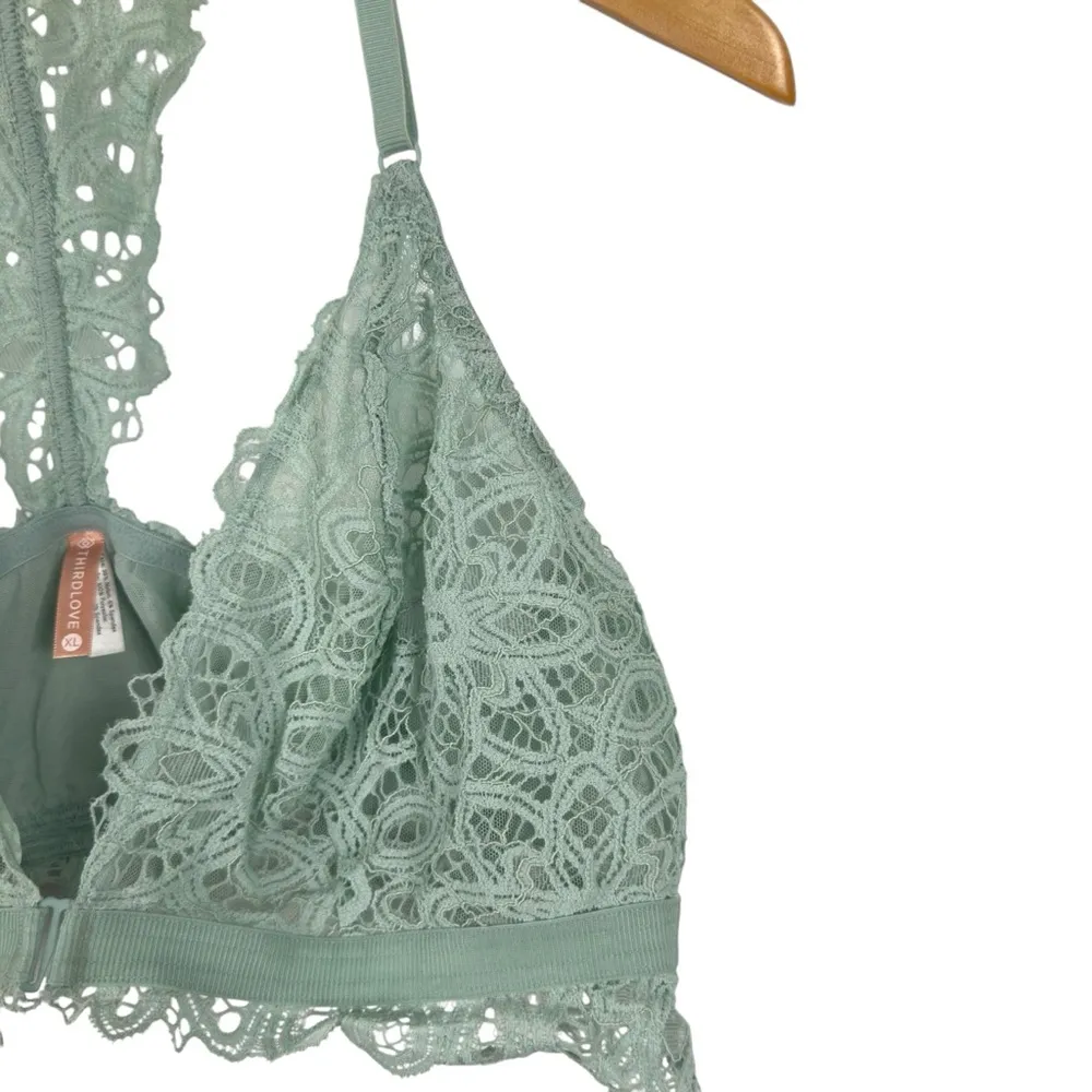 ThirdLove Boho Lace Unpadded Bralette Bra Front Closure Racerback Women's XLarge - Image 6