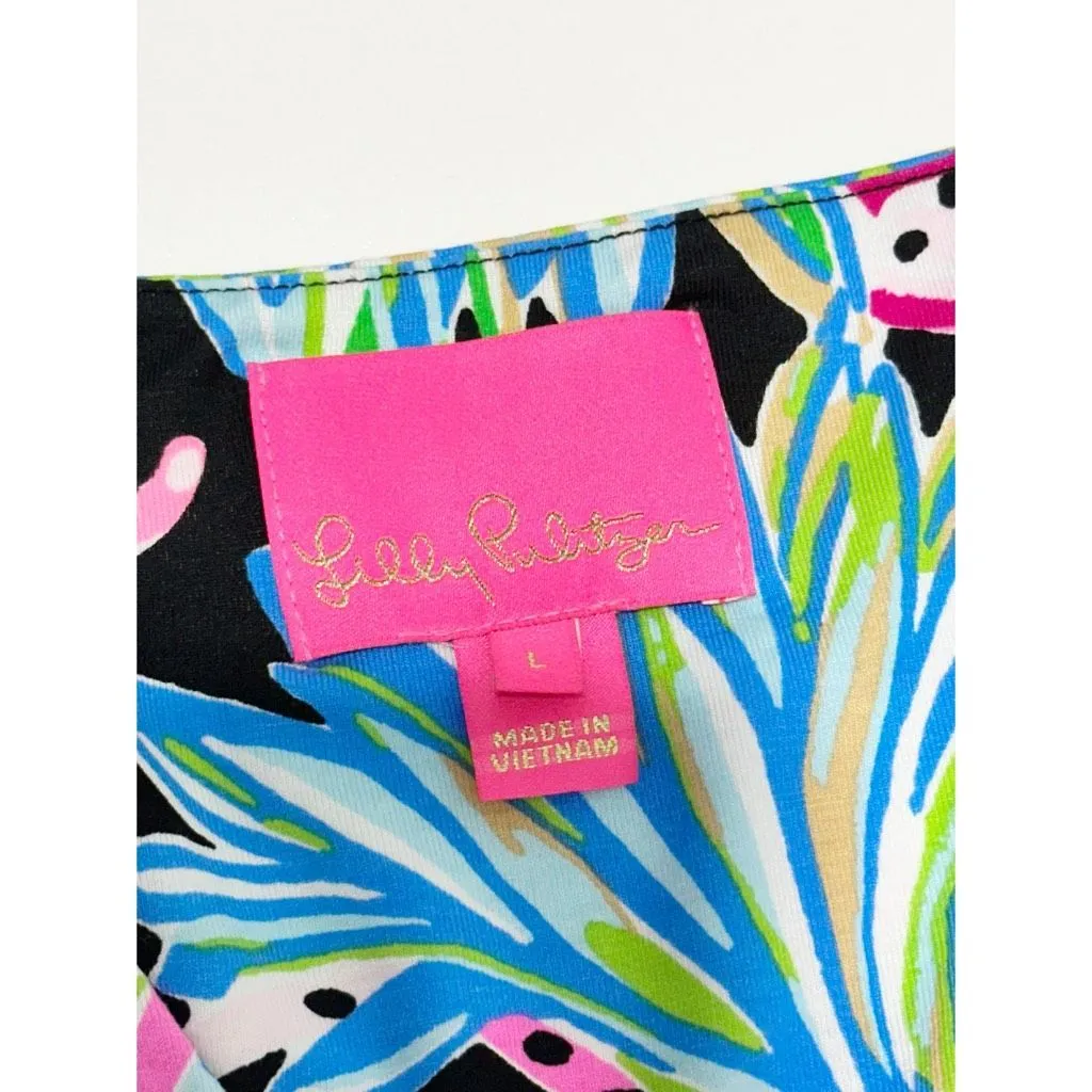 Lilly‎ Pulitzer Women's Mistral Maxi Onyx Jaguar Jungle Dress Multicolor Large - Image 3