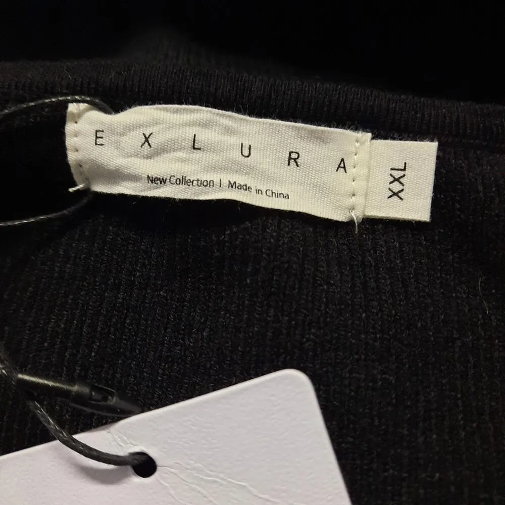 Exlura Sweater Women's Plus Size XXL Black Pullover Long Sleeve Stretch Knit Top - Image 6