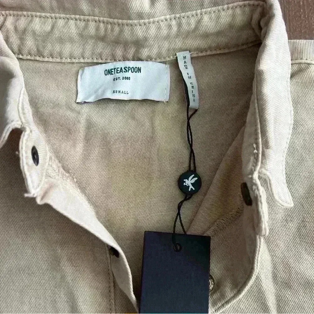 One Teaspoon Prophecy Romper Jumpsuit Button Up Stone Cargo XS Size 2 $199 - Image 4