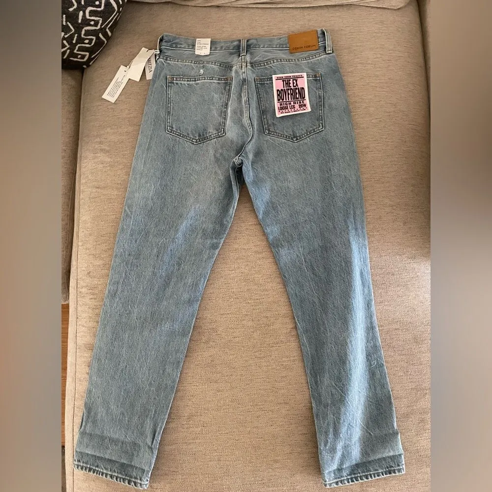 Denim Forum the ex boyfriend high rise loose leg‎ ankle jeans sz 29 Wide NEW - Image 5