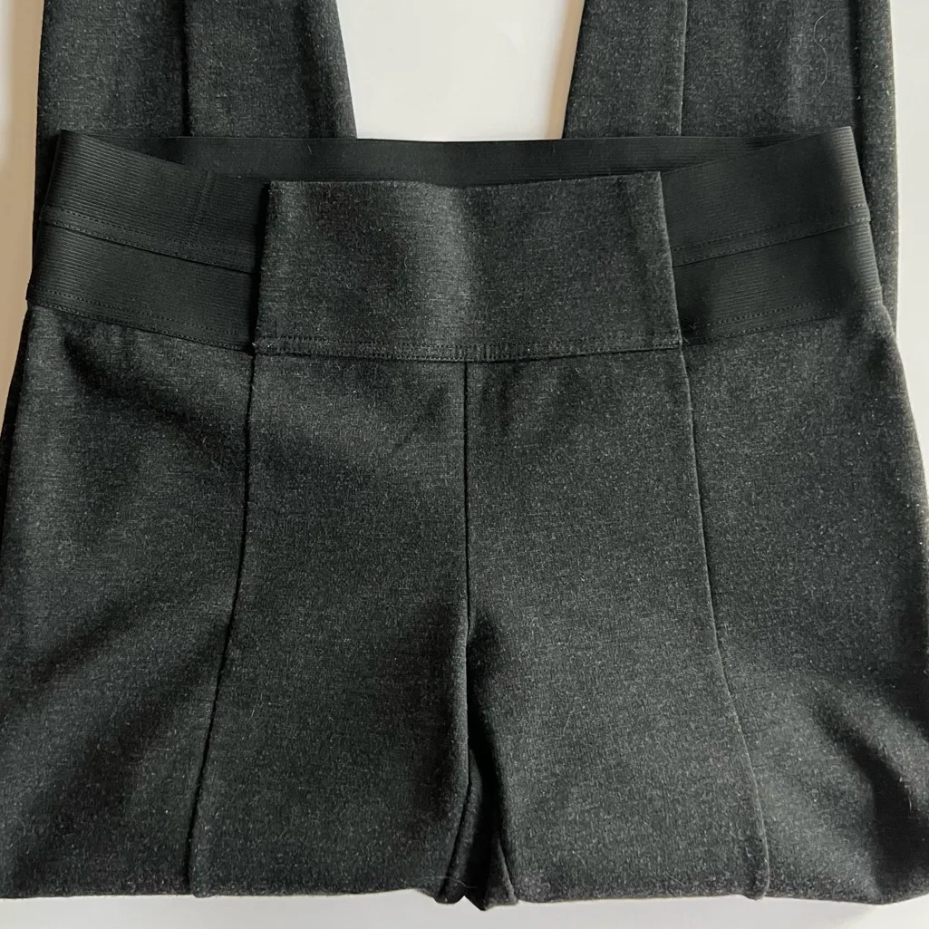 DAISY FUENTES Black High-Waisted Pants Leggings Dark Grey Chic Size Medium - Image 2