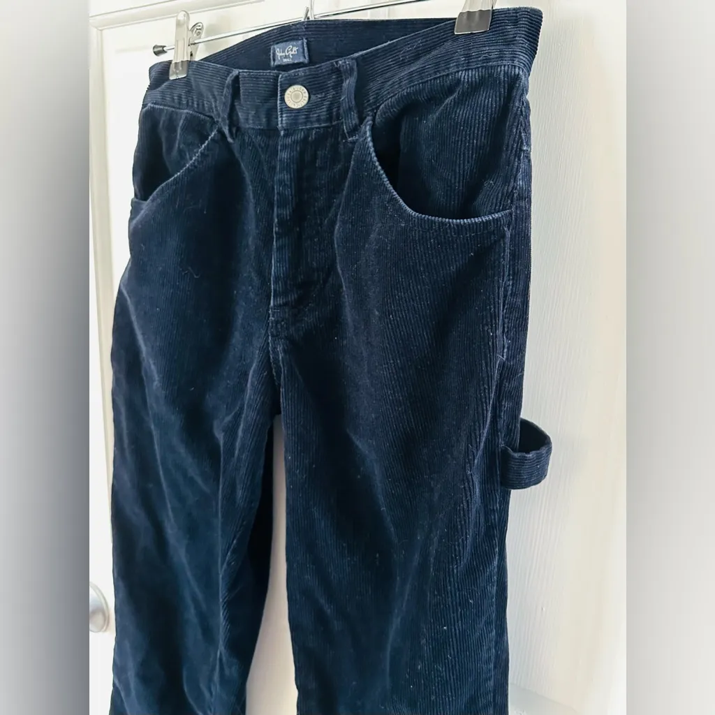 Brandy Melville John Galt Navy Blue Corduroy Carpenter Straight Leg Pants Size S - Image 5