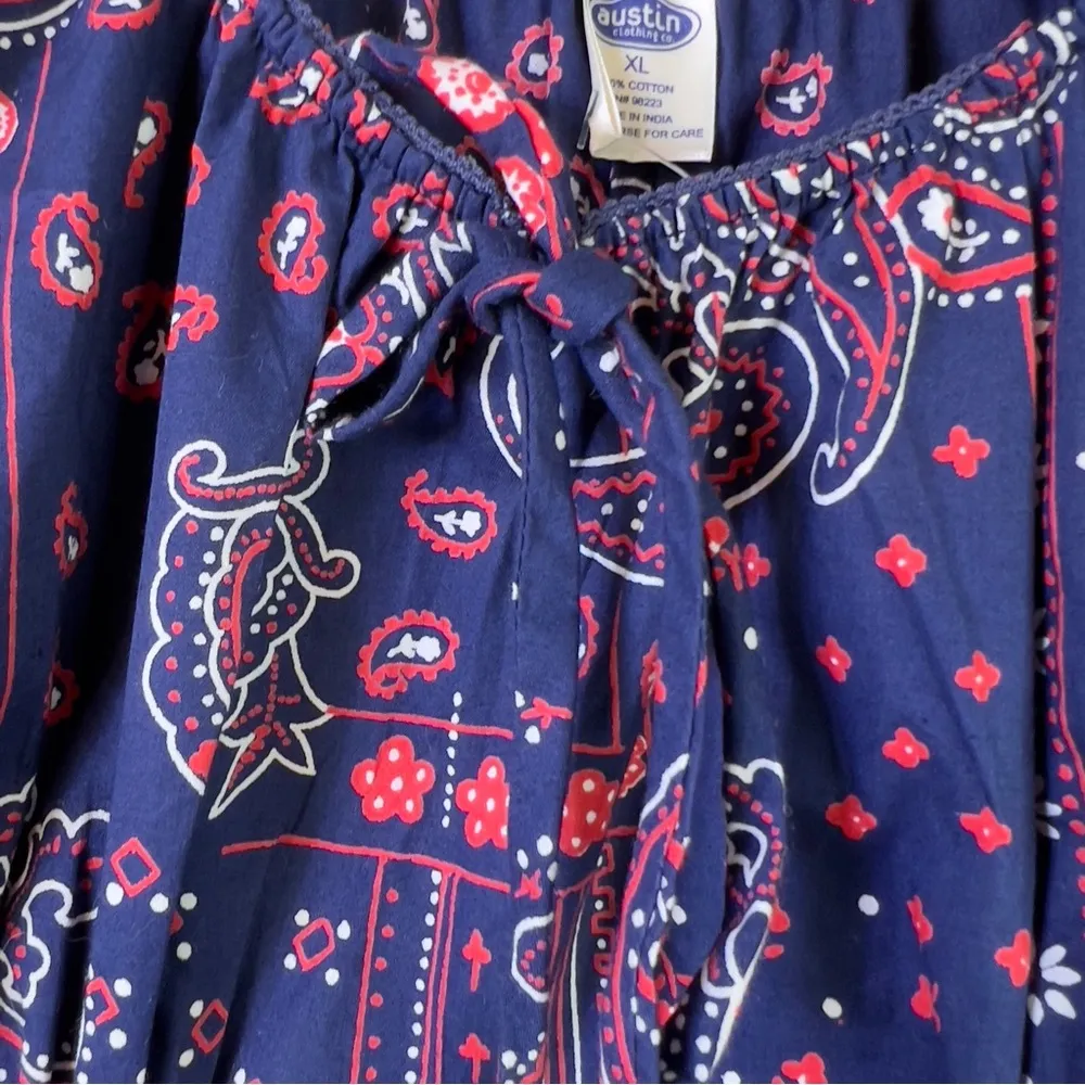 Austin Clothing Co XL Navy Blue, Red & White Paisley Print Side Zipper T… Blue Size undefined - Image 5