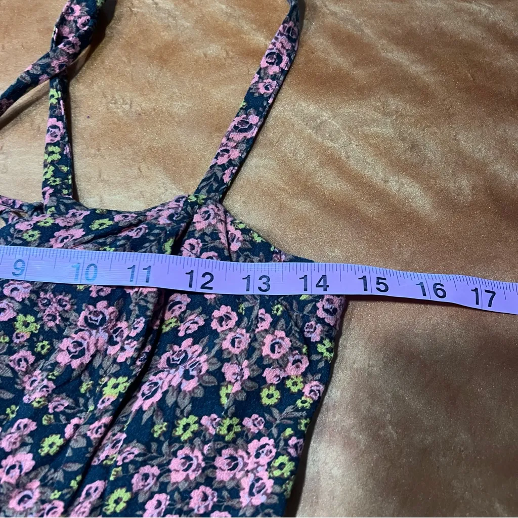 Free People Jenna's Bustier Babydoll Tank floral button front medium pink - Image 12