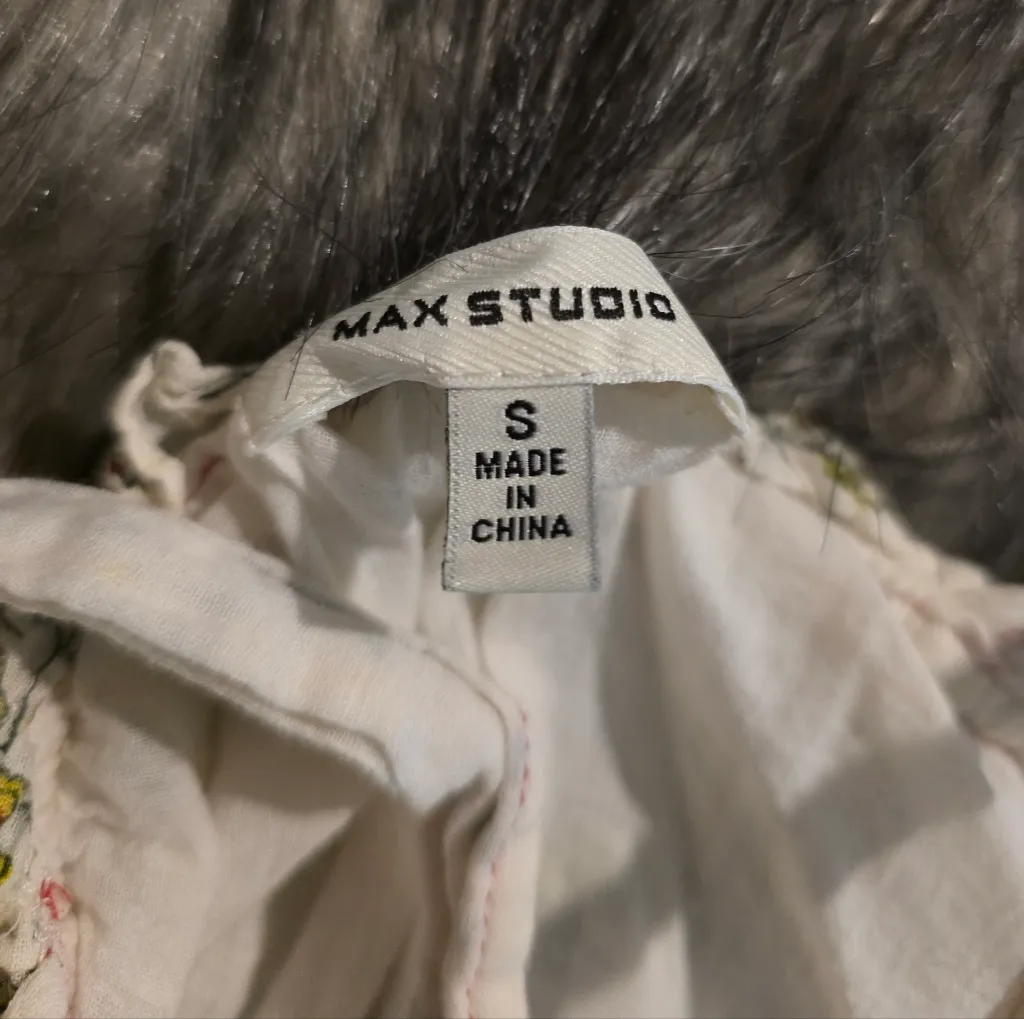 Max Studio Cream Floral A-Line Skirt - Image 2