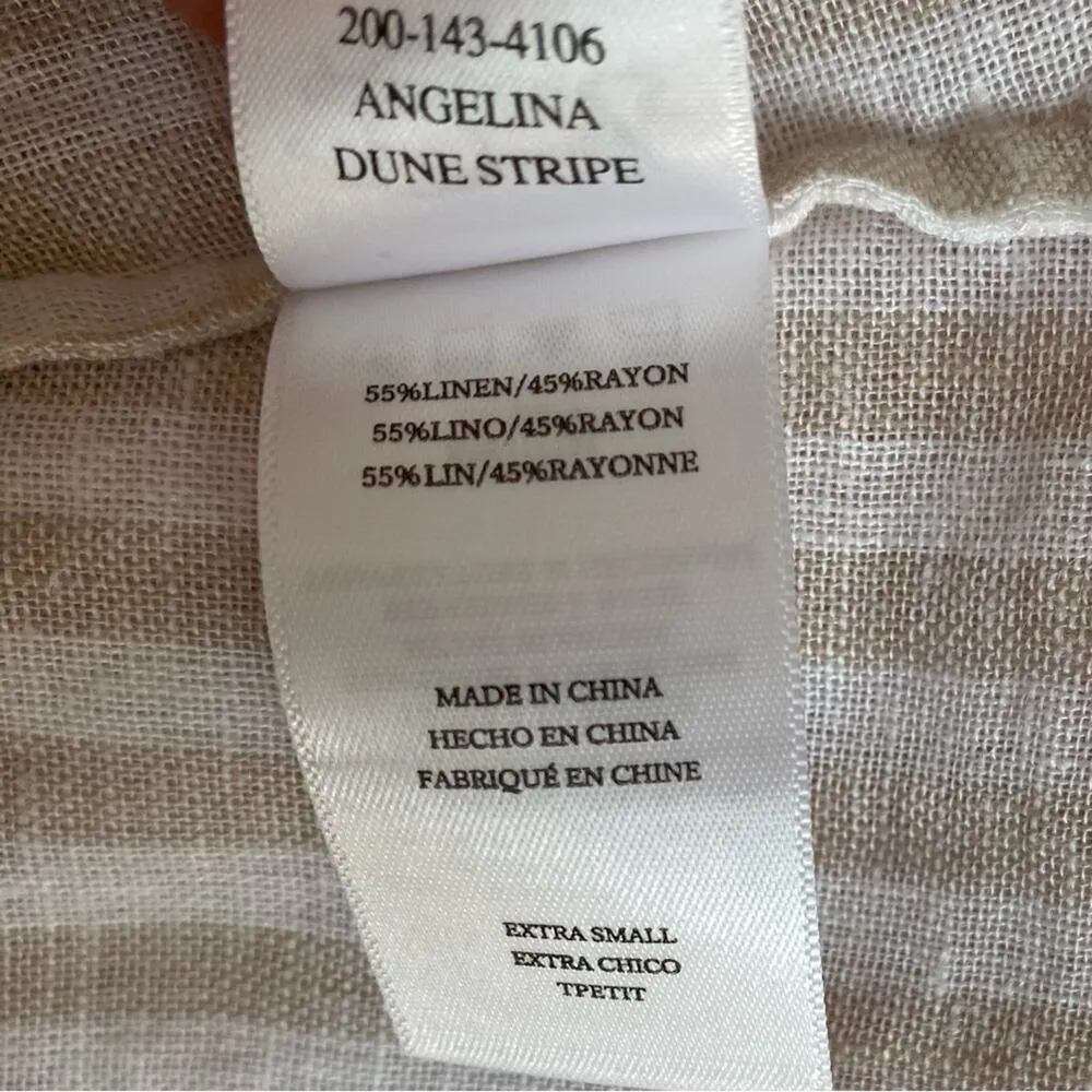 Rails Angelina Dress Dune Stripe Linen Tan White size XS - Image 8