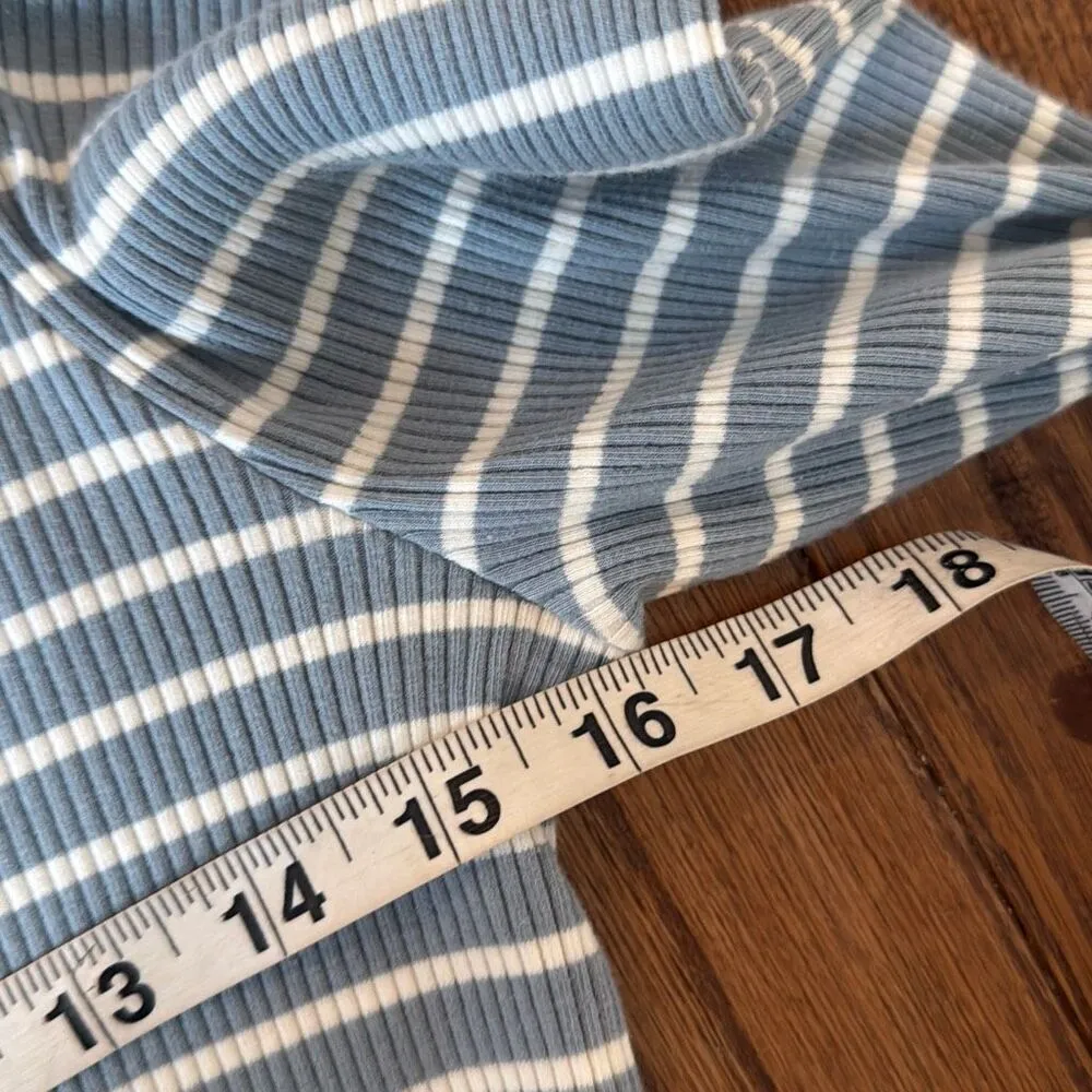 Anthropologie Porridge striped puff sleeve tie neck blouse xl - Image 8