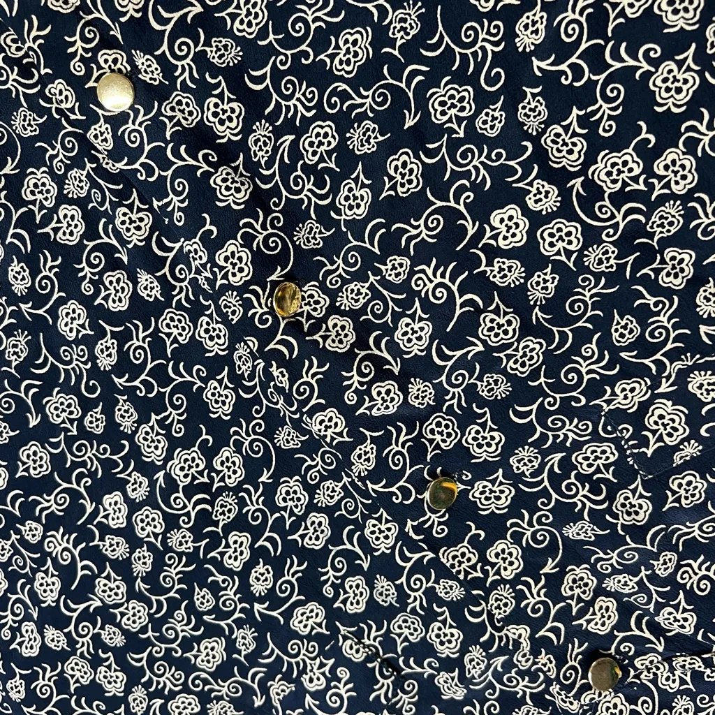 ANDREA MARE Womens Maxi Dress Sz M Black/Gold Floral 4 Pockets Black Size M - Image 5