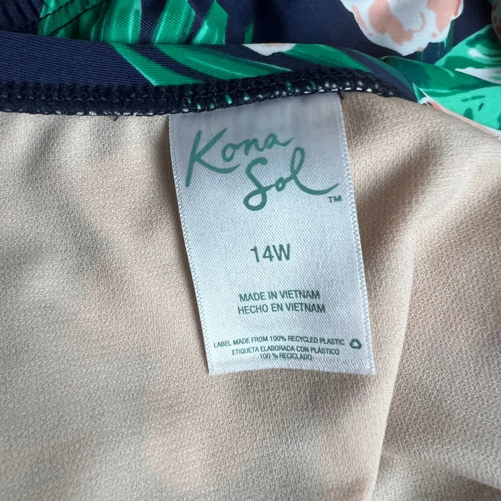 Kona Sol Women's Plus Size Shirred Side-Tie Sea Breeze Bikini Bottom - 14W - NWT - Image 4