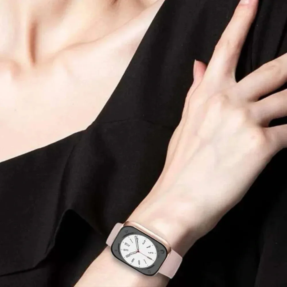 MONOCHROME Silicone Butterfly Buckle Sport Apple Watch Band Pink - Image 3