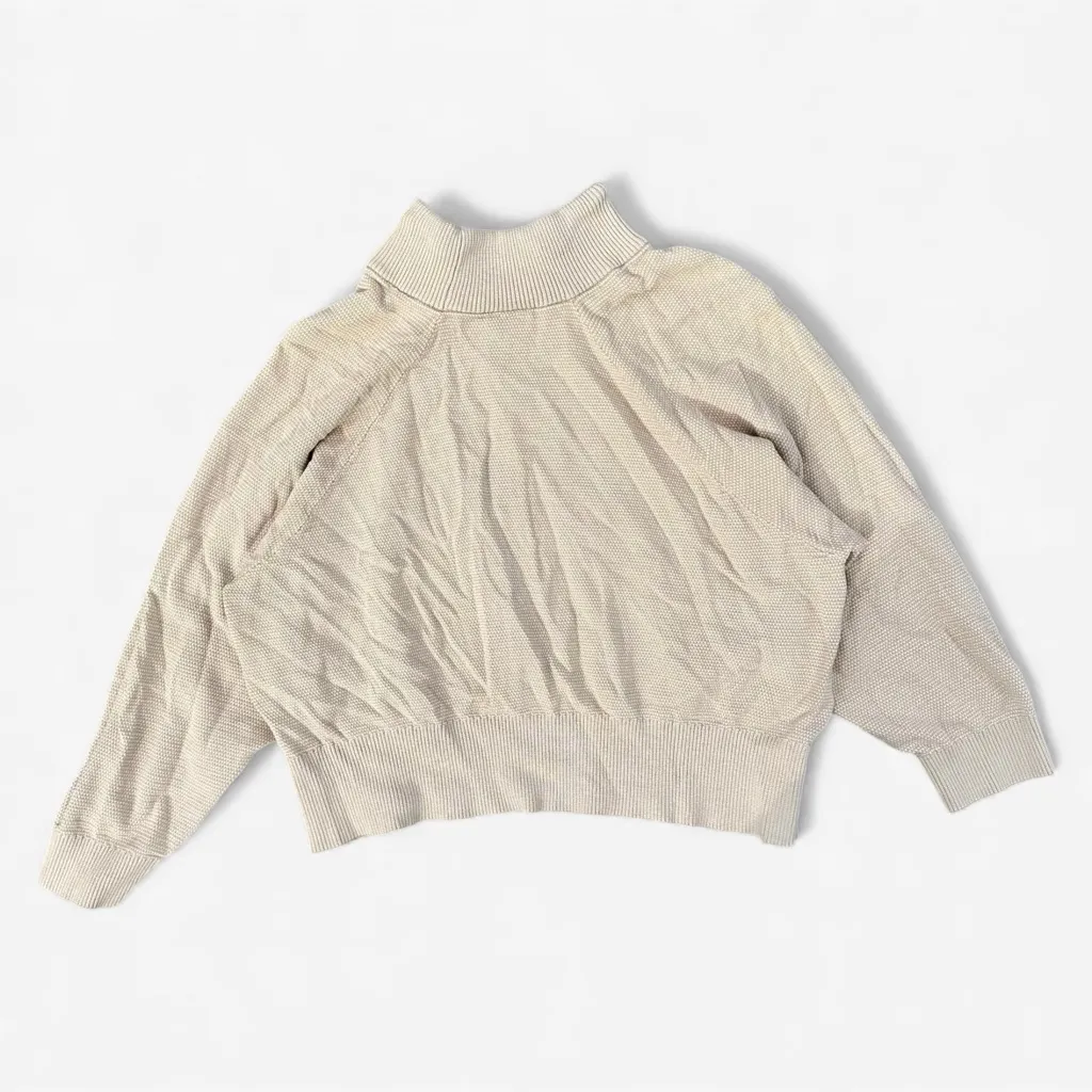 Varley Maceo 2.0 Cowl Neck Sweatshirt Beige Knit Relaxed Fit Size S - Image 3