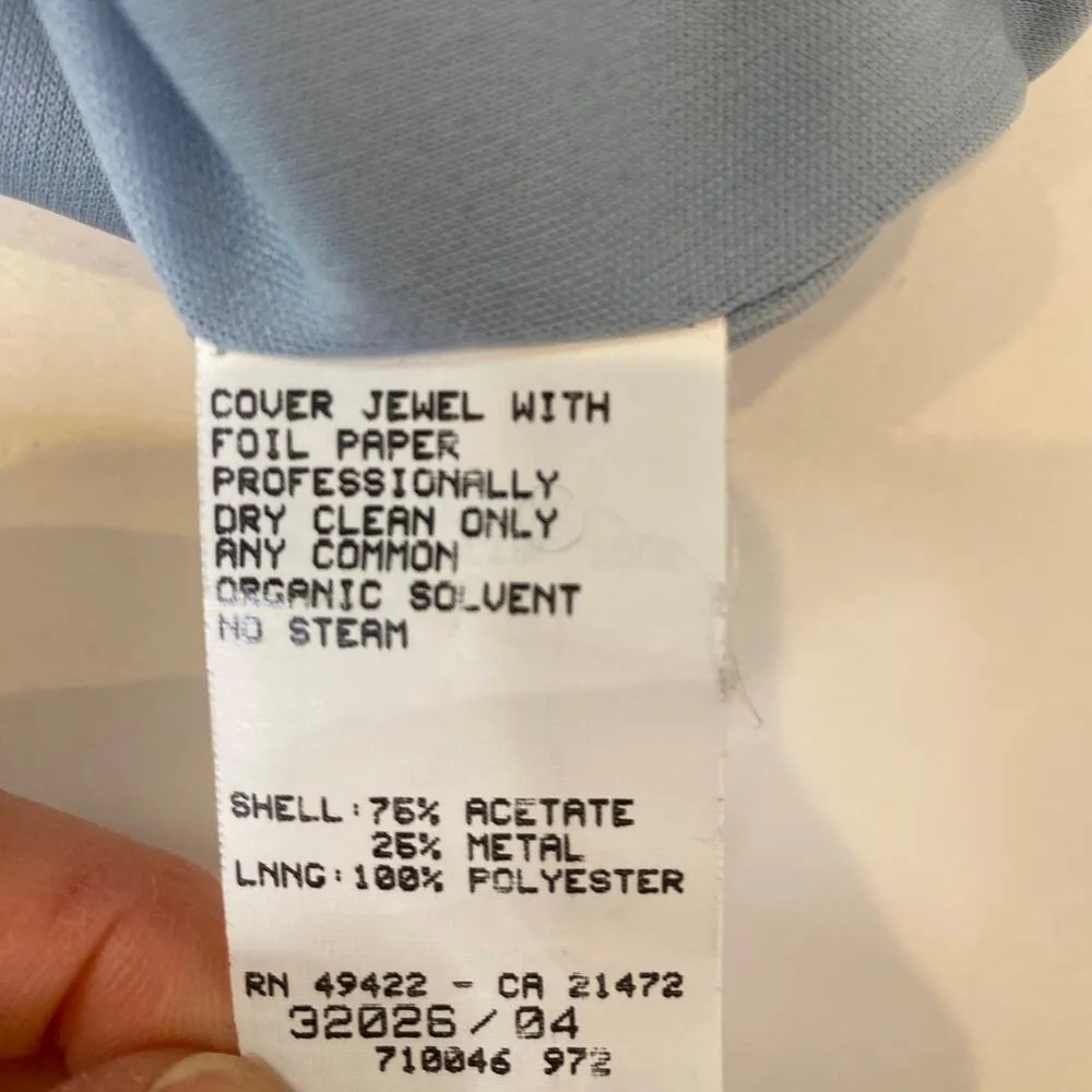 Jessica McClintock Gunne Sax Sleeveless Maxi Blue Silver Dress Vintage Sz Sm - Image 9