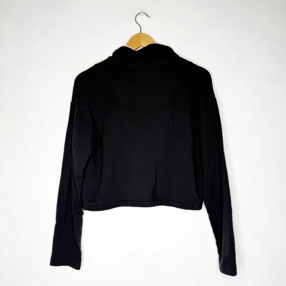 Aerie Black Cropped Half Zip-Up pullover Active American Eagle Size Small - Image 2